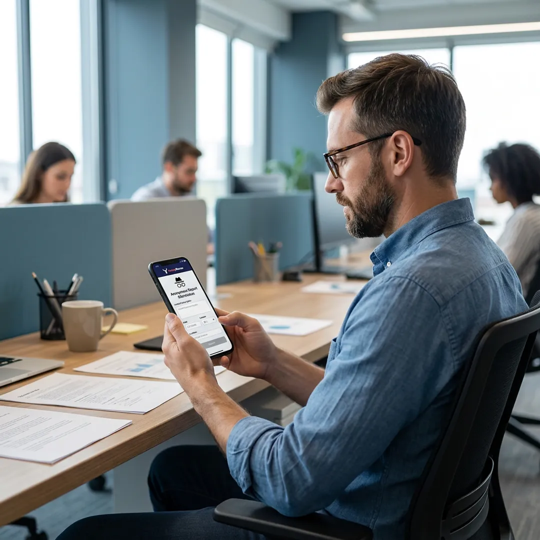 Anonymous workplace harassment reporting on a mobile app