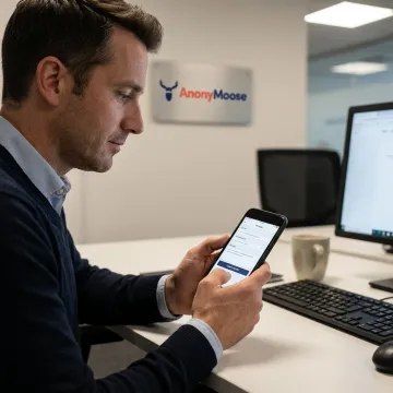 Employee reporting a workplace violation anonymously on a mobile app