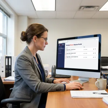 School administrator reviewing anonymous reports