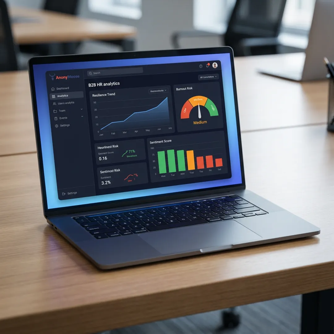 Anonymous employee survey results shown in analytics dashboard
