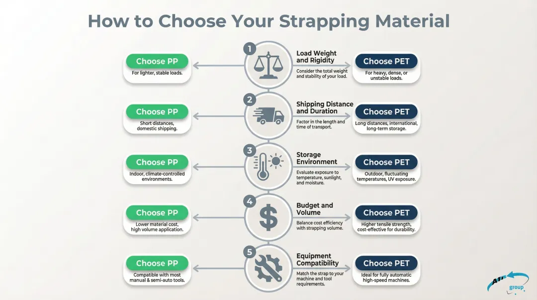 Five key decision factors for choosing PP or PET strapping material