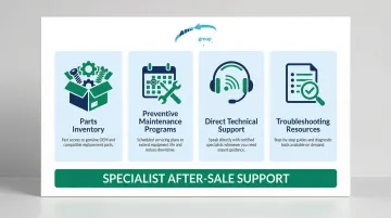Specialist strapping supplier four-pillar after-sale support services breakdown infographic