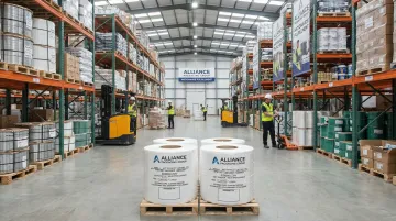 Alliance Packaging Group warehouse facility showing nationwide PET strapping inventory stock