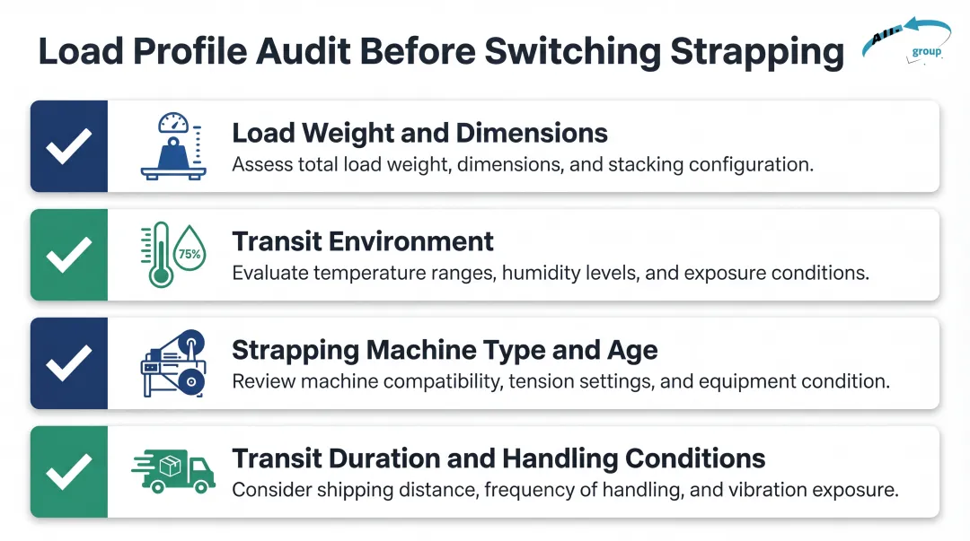 Four-factor load profile audit checklist before switching to biodegradable strapping