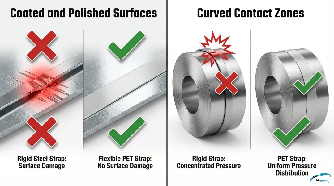 Two key physical hazards of metal coil strapping surface and geometry risks