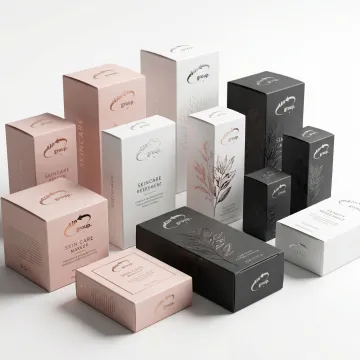 Elegant custom cosmetic boxes displaying luxury beauty packaging with premium finishes