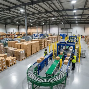 Custom packaging solutions and material handling equipment at Alliance Packaging Group facility in Georgia