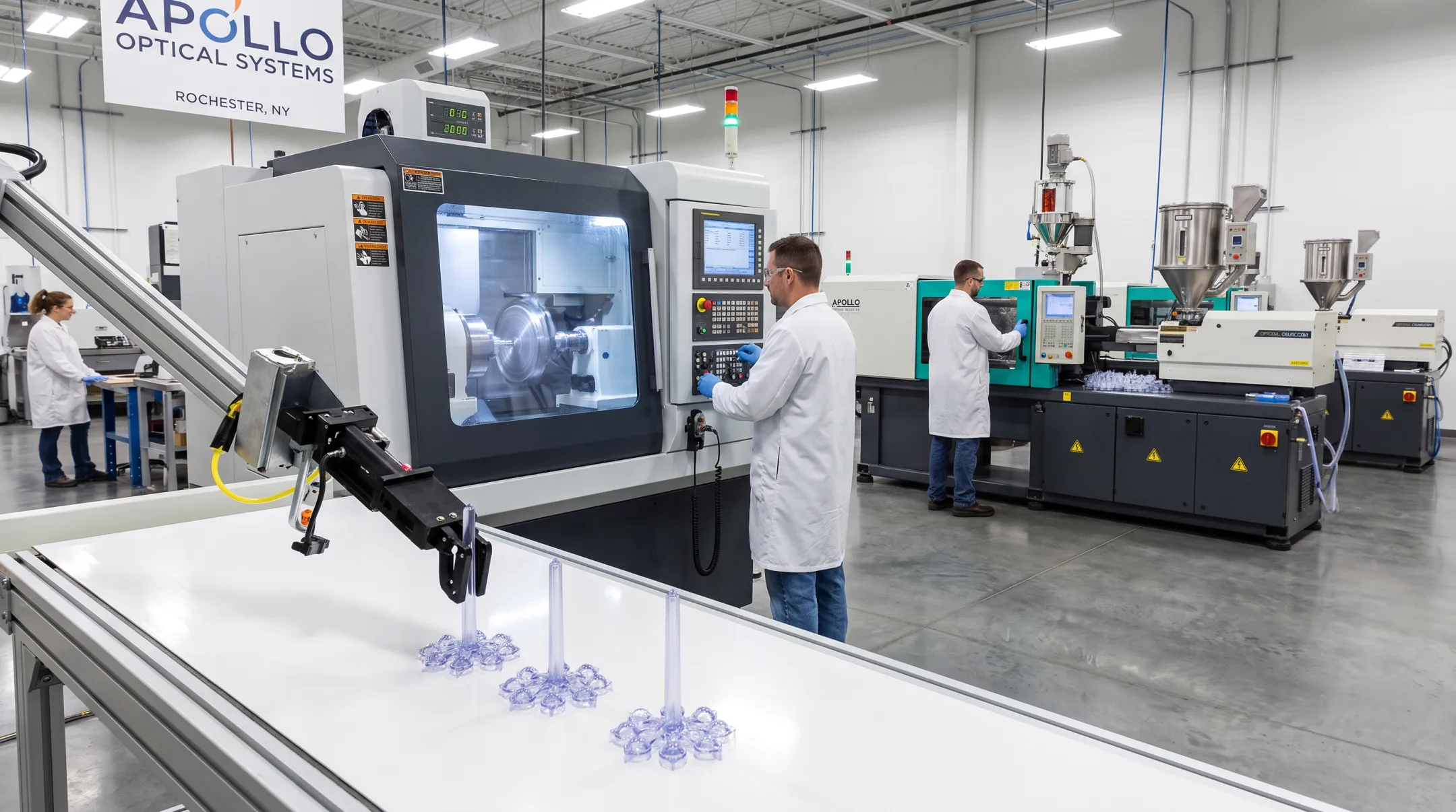 Apollo Optical Systems manufacturing facility with diamond turning and molding equipment