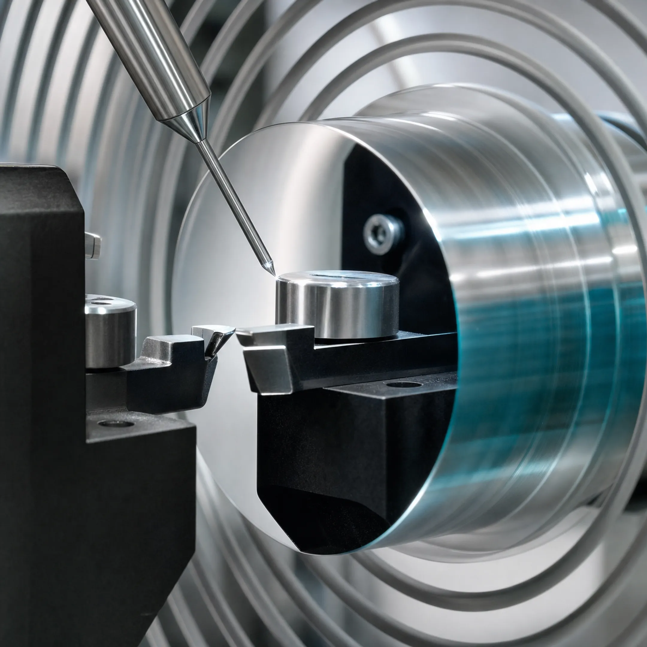 Diamond turning machine producing precision optical lens surfaces