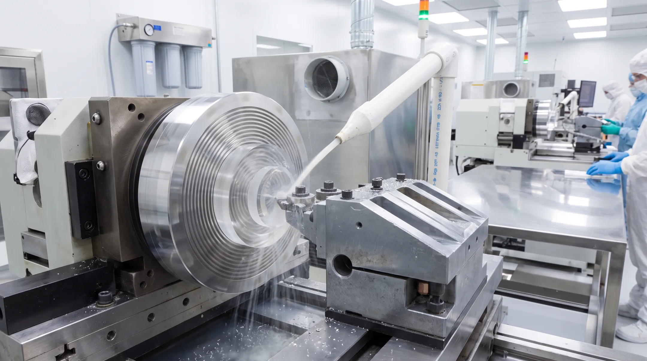 Apollo Optical Systems diamond turning machine producing prototype lens