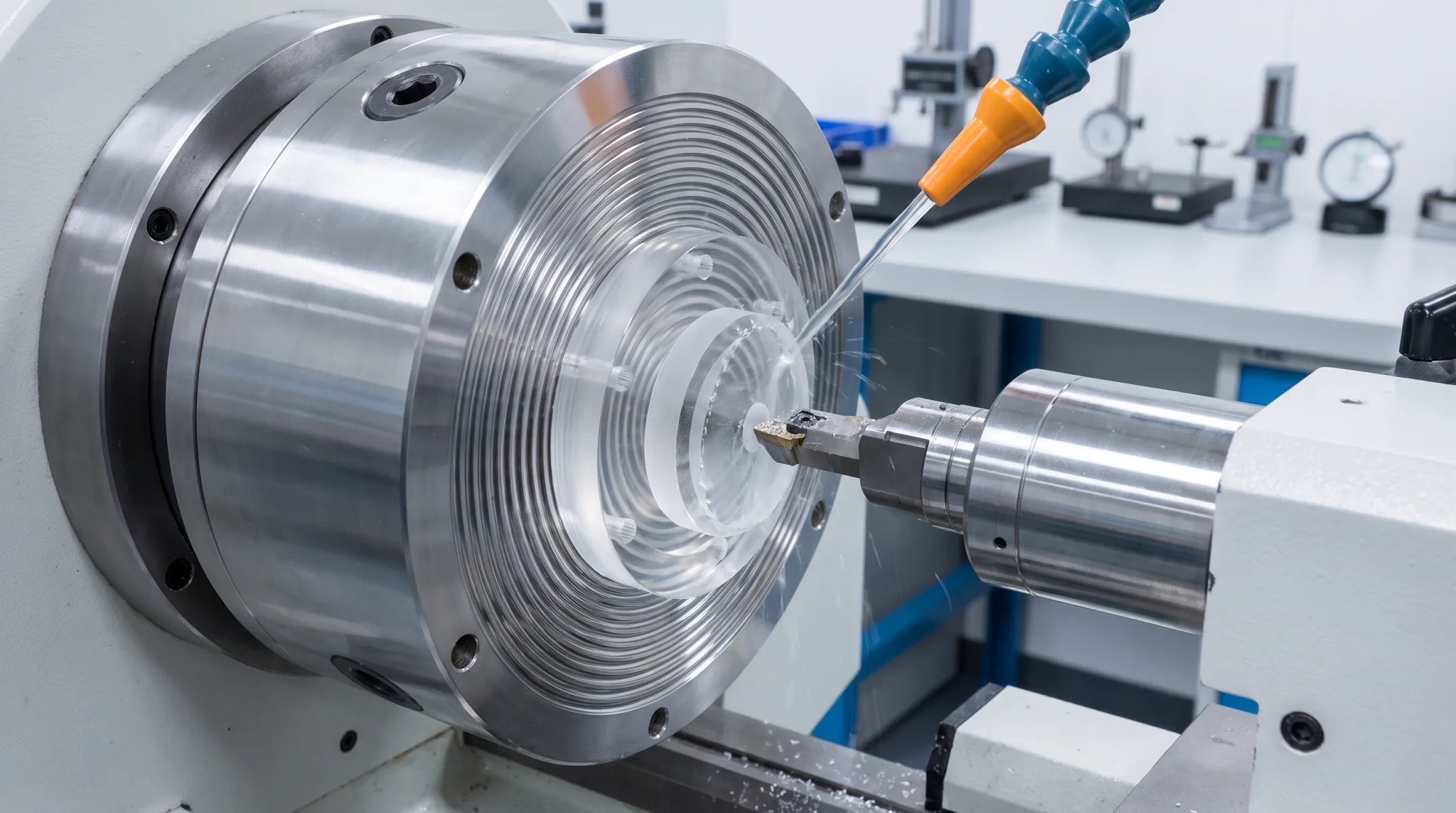 Single-point diamond turning machine producing precision optical components
