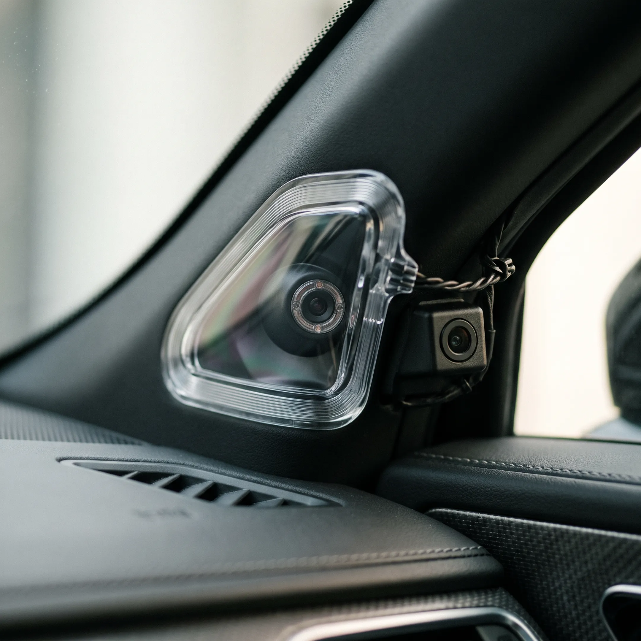 Automotive driver-monitoring camera optics