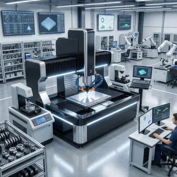 Advanced optical manufacturing equipment and precision components in production facility