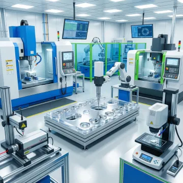 Precision optical components being manufactured for automated inspection systems