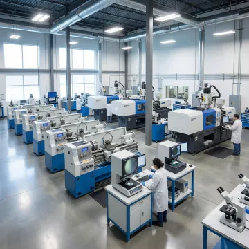 Advanced manufacturing facility with precision machining equipment