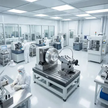Advanced optical manufacturing equipment in clean room environment