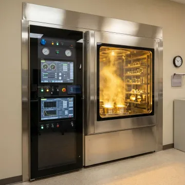 Gold coating process in precision optical manufacturing facility