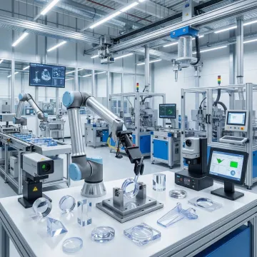 Precision polymer optical components for industrial automation systems