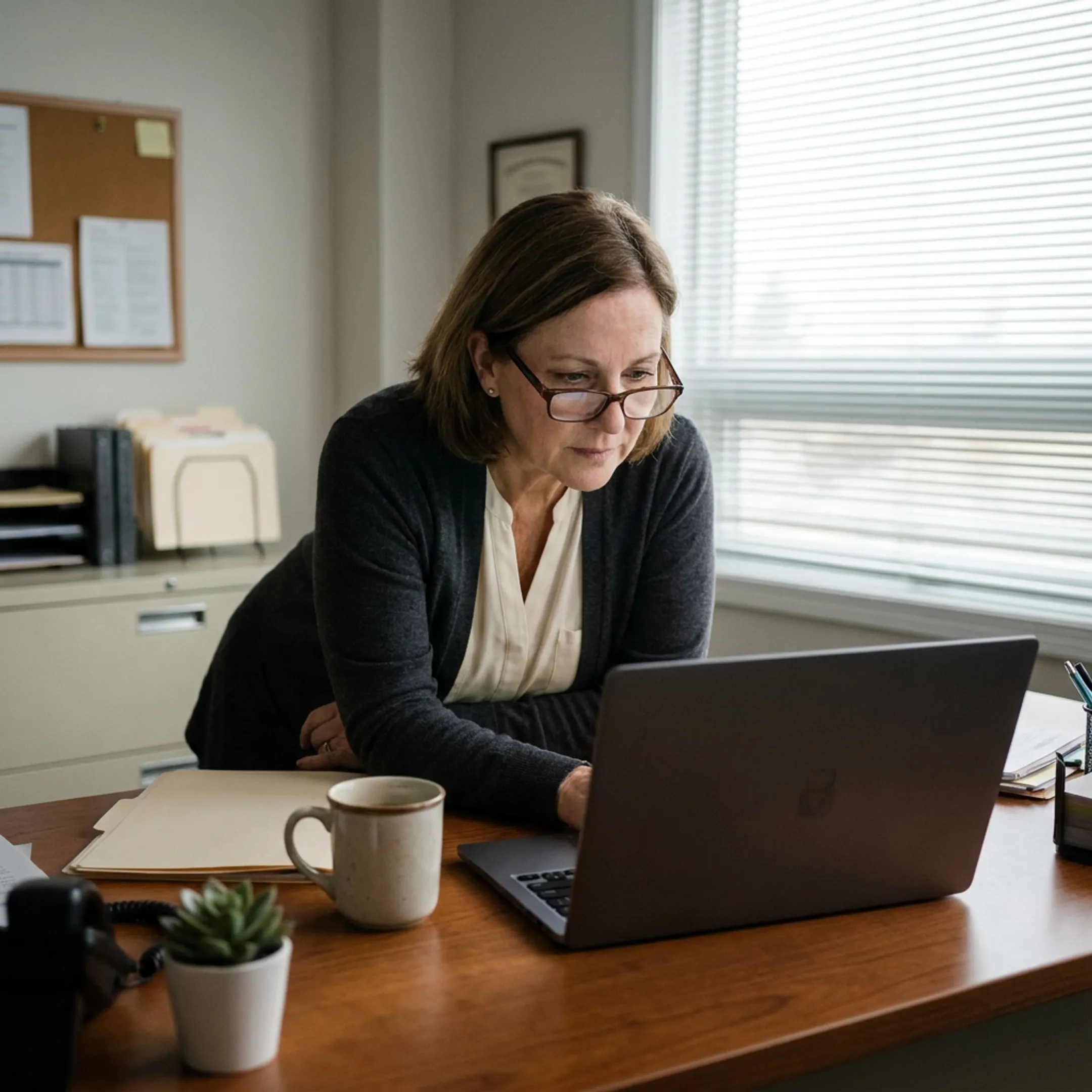 Patient using a secure online healthcare payment portal on a laptop