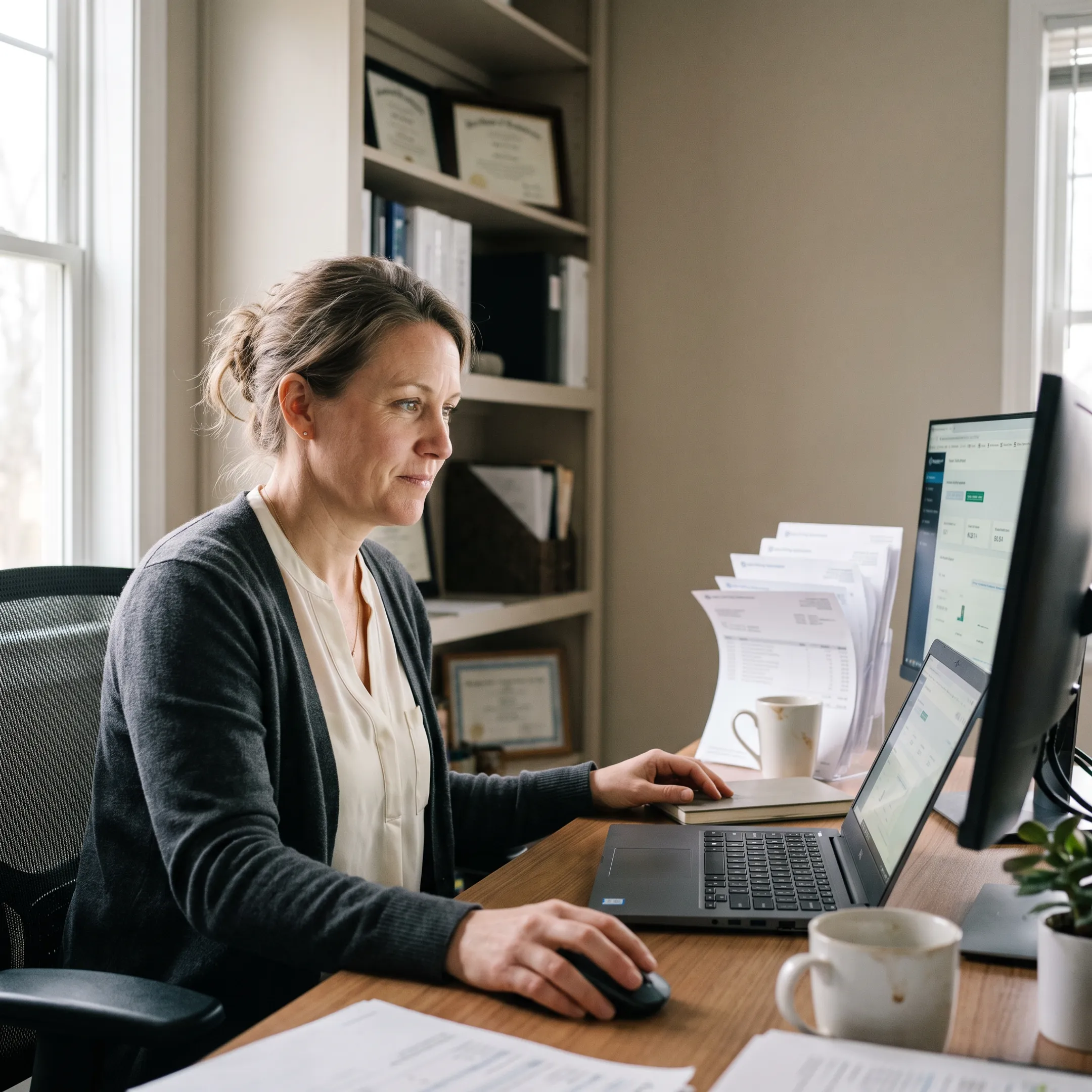 Treatment center administrator managing integrated card and ACH payments