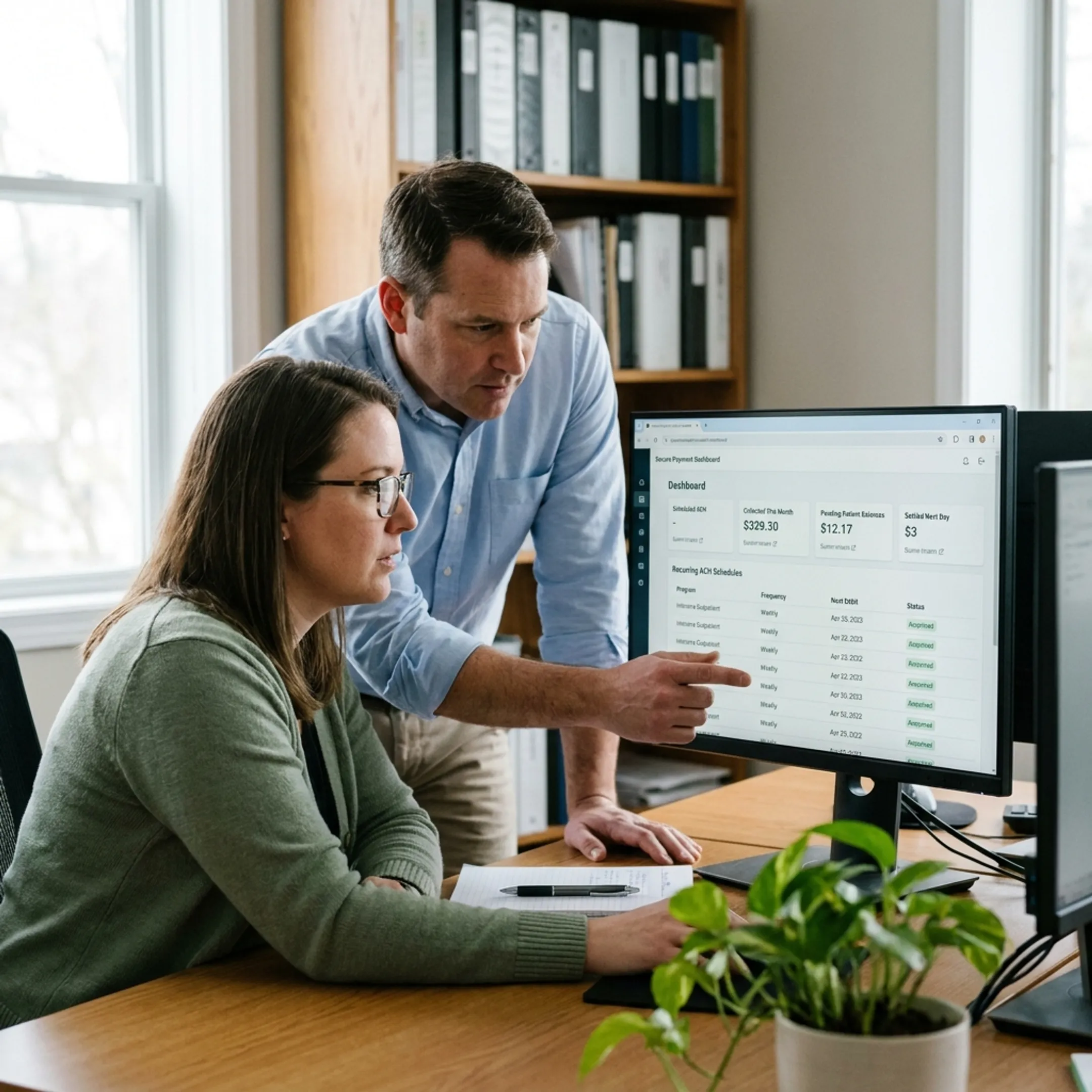 Secure recurring ACH payment management for treatment services
