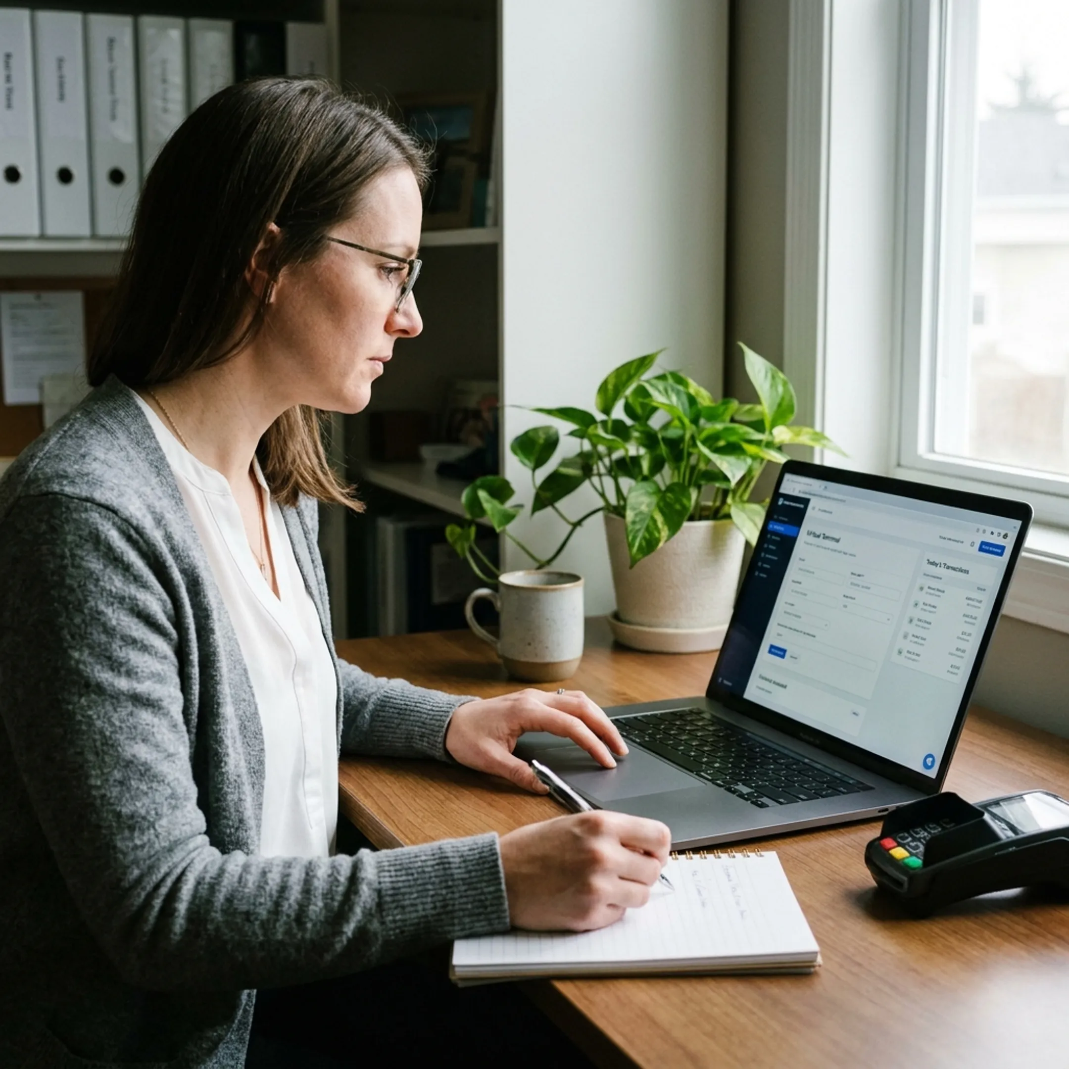 Payment professional using virtual terminal for treatment center billing