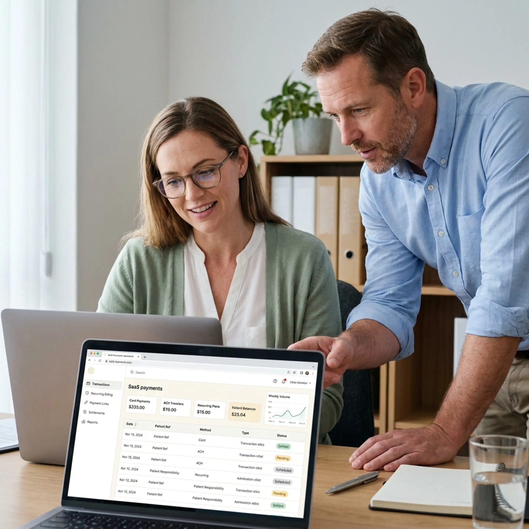 Secure online payment dashboard for treatment center collections