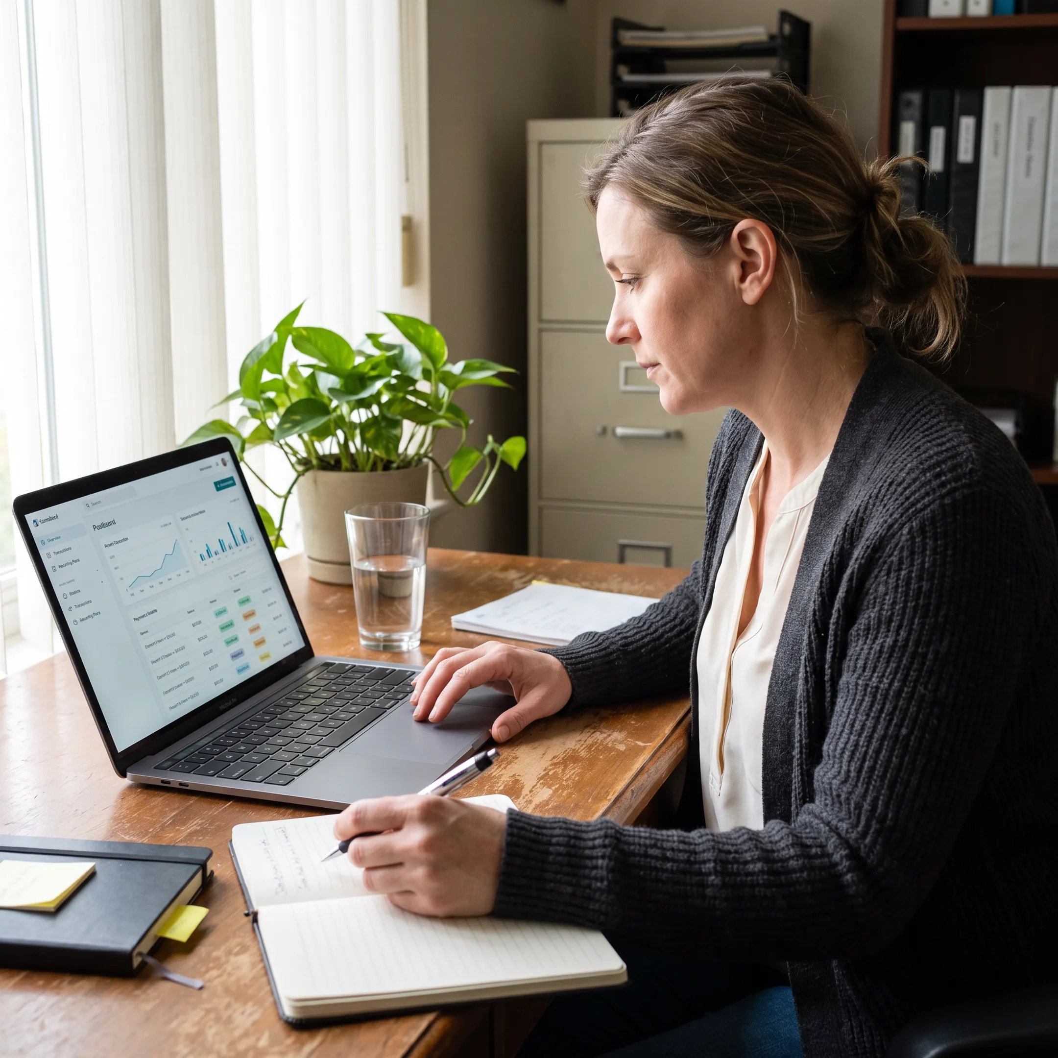 Treatment center administrator using payment platform for patient billing