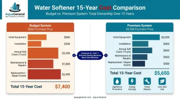 Water softener total cost of ownership budget versus premium system lifecycle comparison