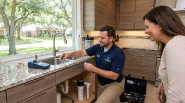 Aqua General water quality technician conducting on-site home water testing