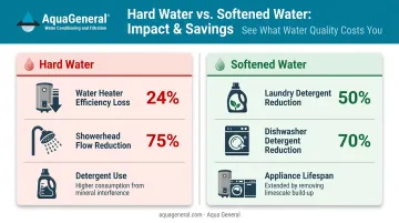 Hard water cost savings comparison chart for appliances detergent and plumbing