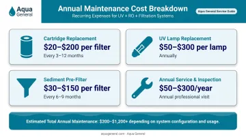 Whole house water filter total cost of ownership breakdown over ten years