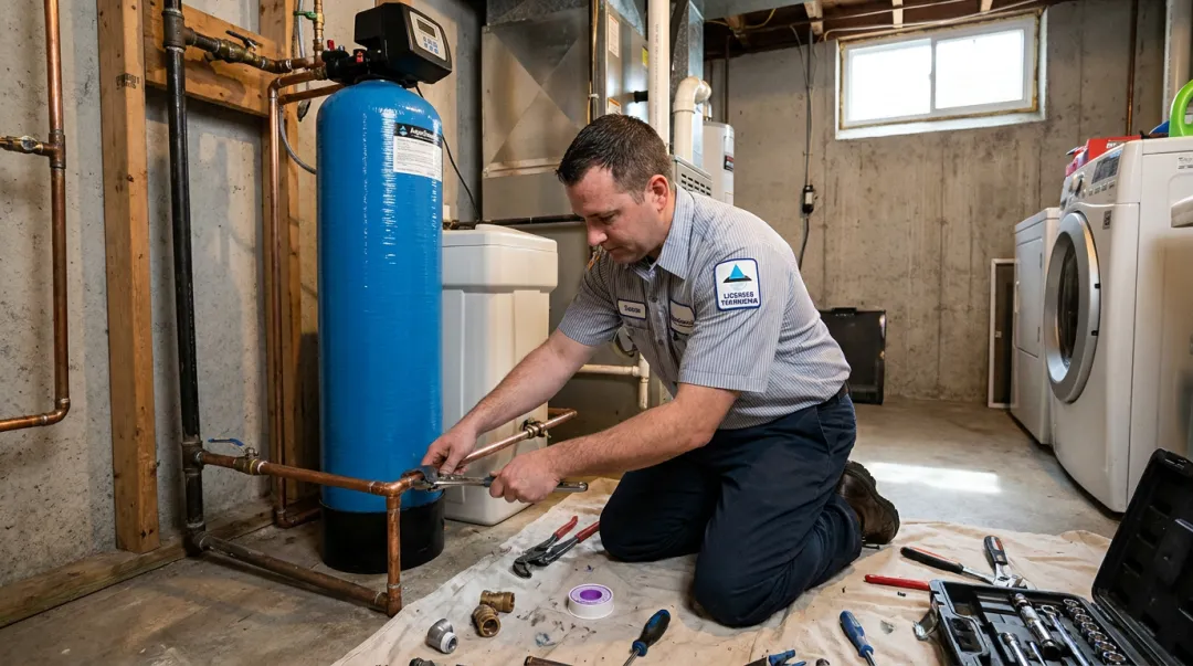 WQA certified water specialist reviewing water softener certification listings