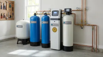 Aqua General whole-house water treatment system installed for private well protection