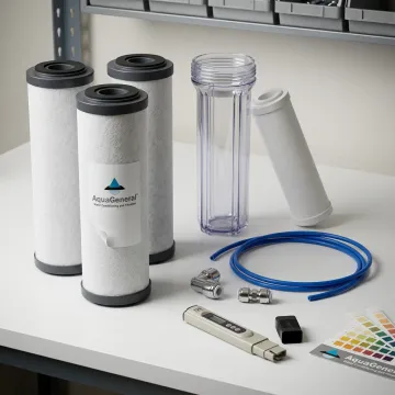 Chloramine-resistant water filtration components