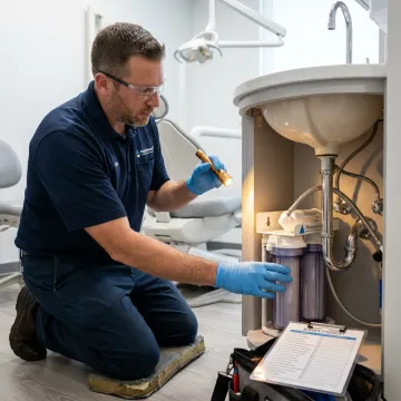 Dental office water filtration system