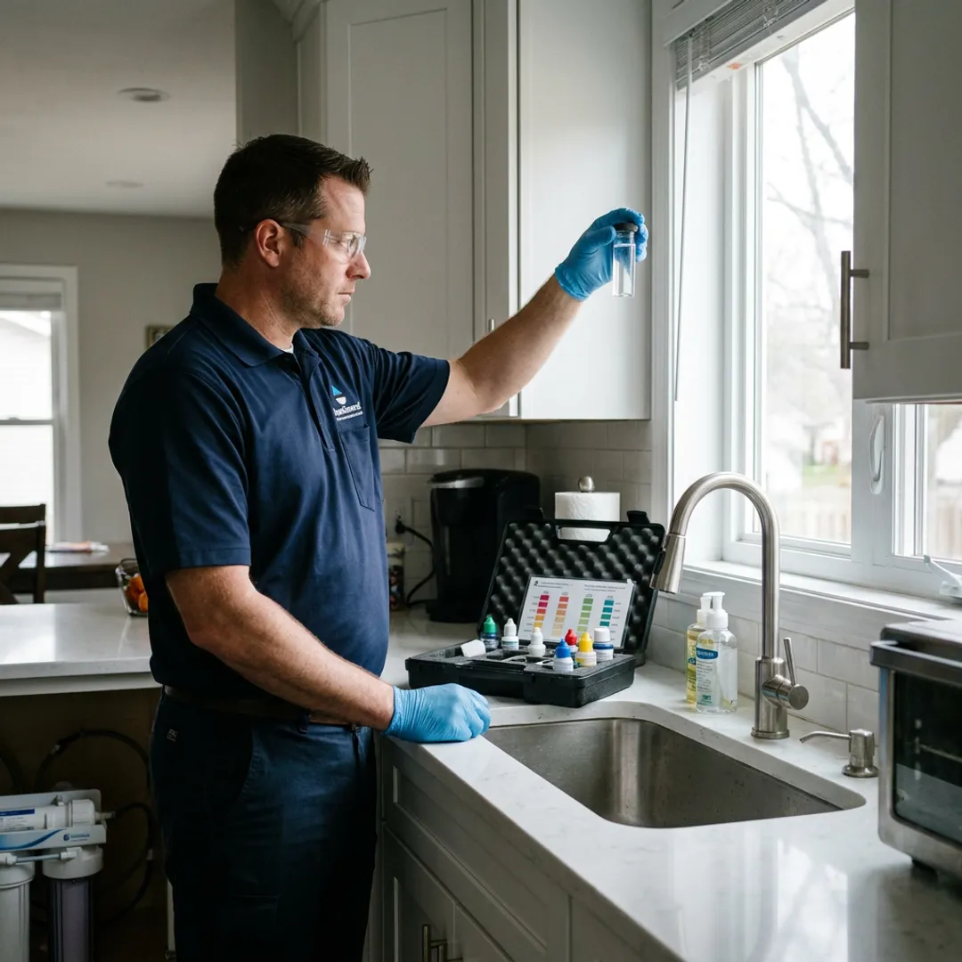 Specialist testing residential tap water