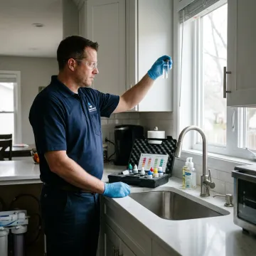 Specialist testing residential tap water