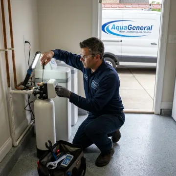 Water softener maintenance technician