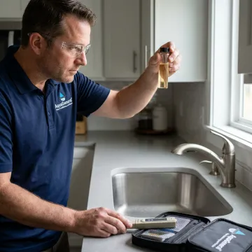 Certified water specialist testing home water