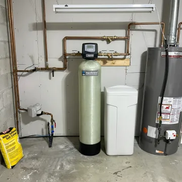 Salt based ion exchange water softener system