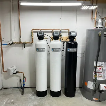 Whole house water filtration system in a home