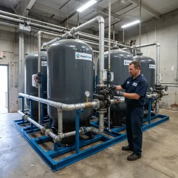 Industrial activated carbon water filtration system