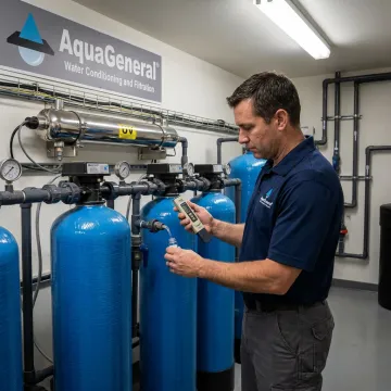 Clinical-grade water purification system in a facility
