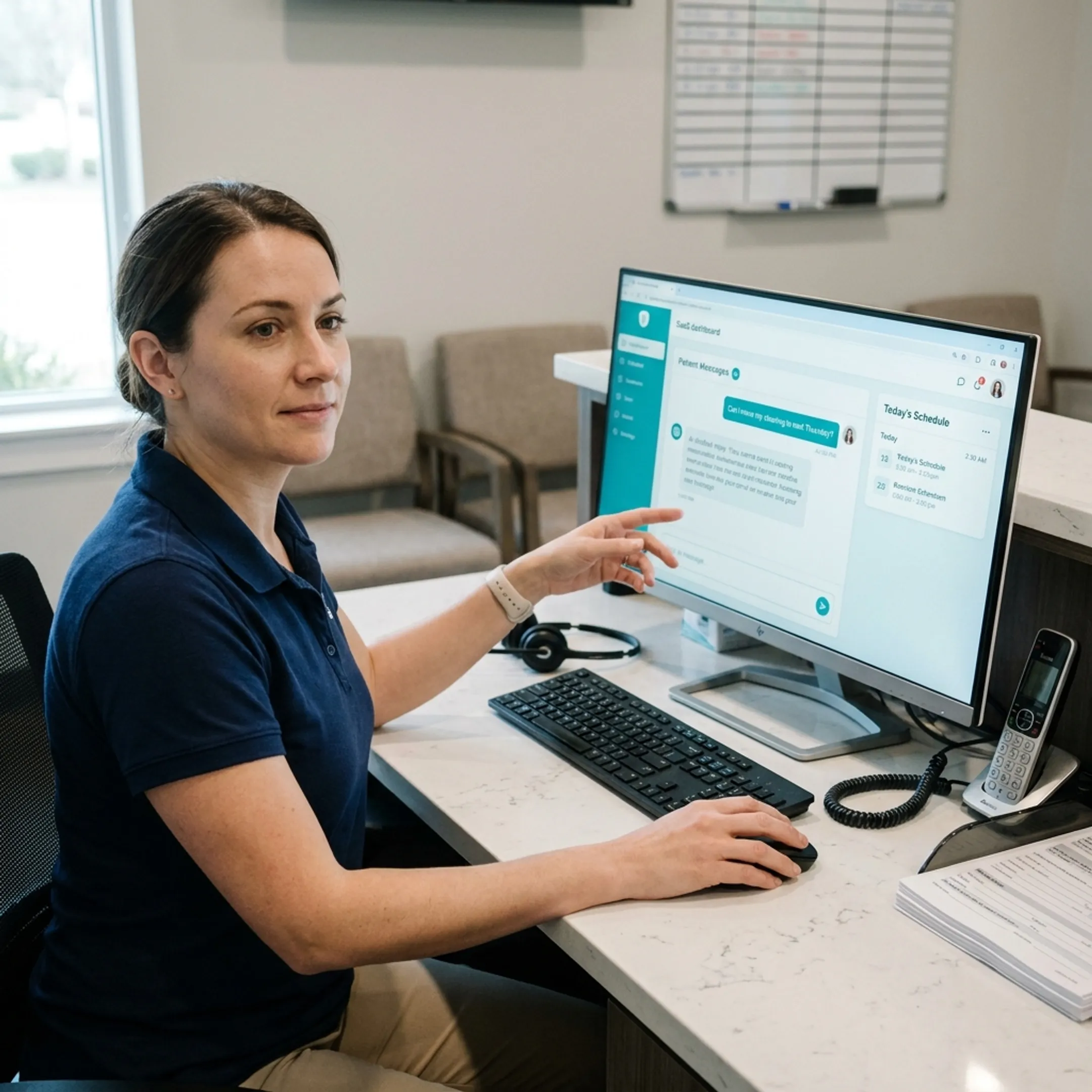 AI dental chatbot supporting patient scheduling and follow-up