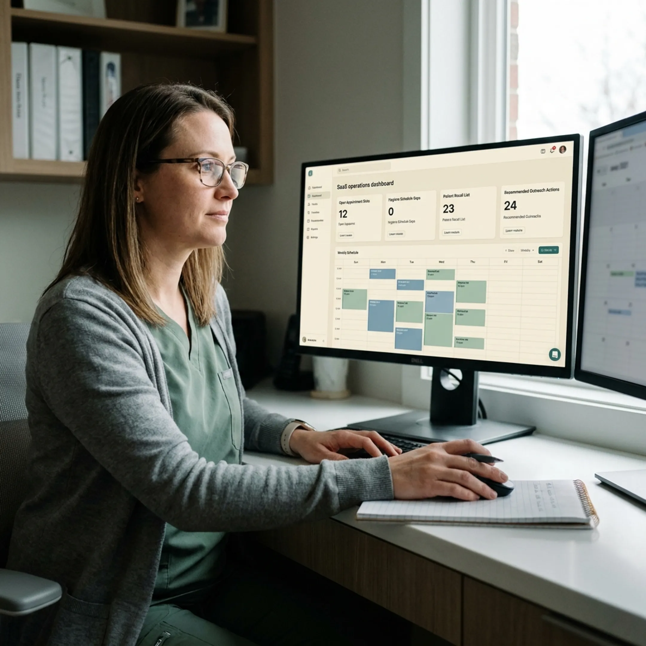 AI dental scheduling platform highlighting open appointment opportunities and recommended patient outreach