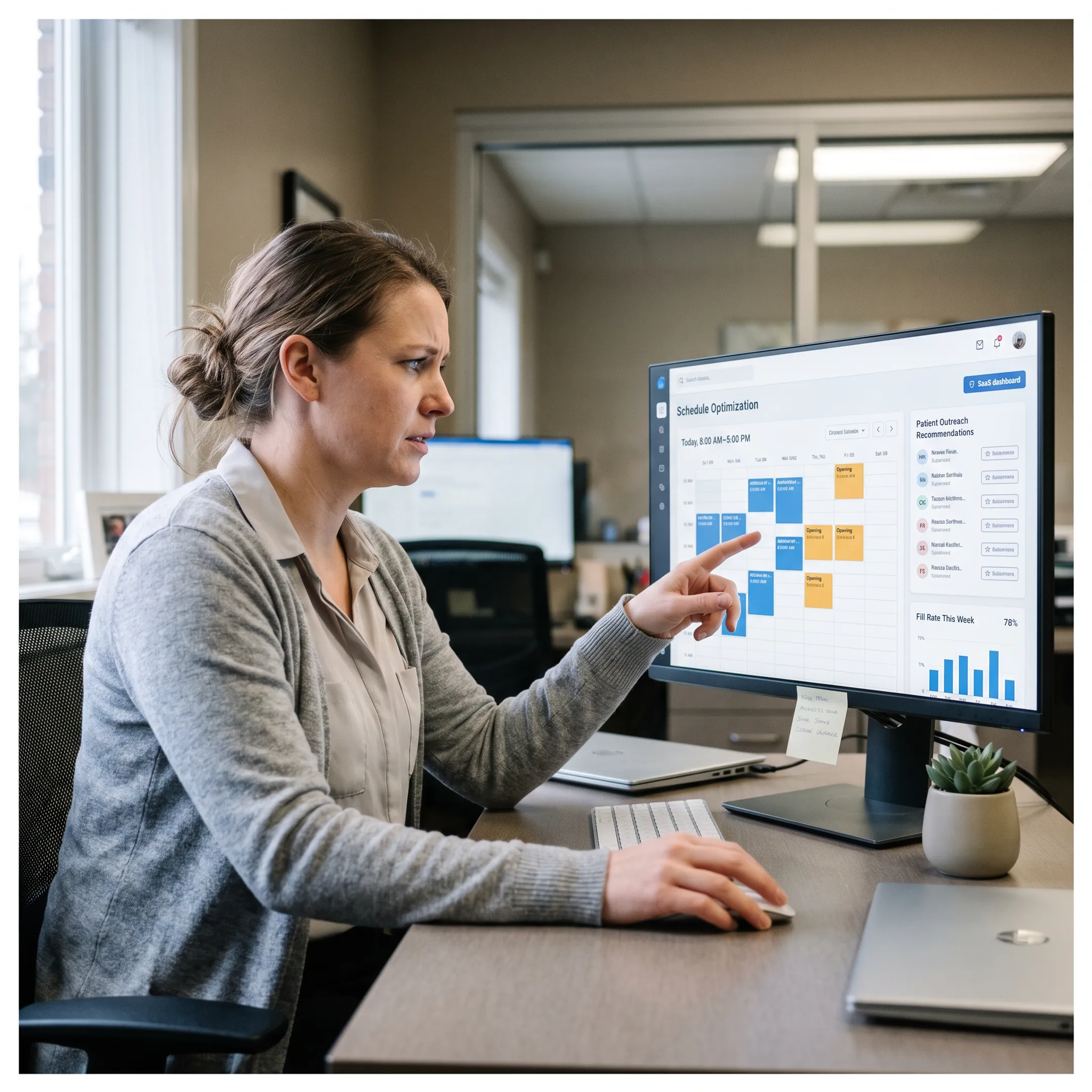 AI scheduling platform helping a practice team coordinate patient appointments