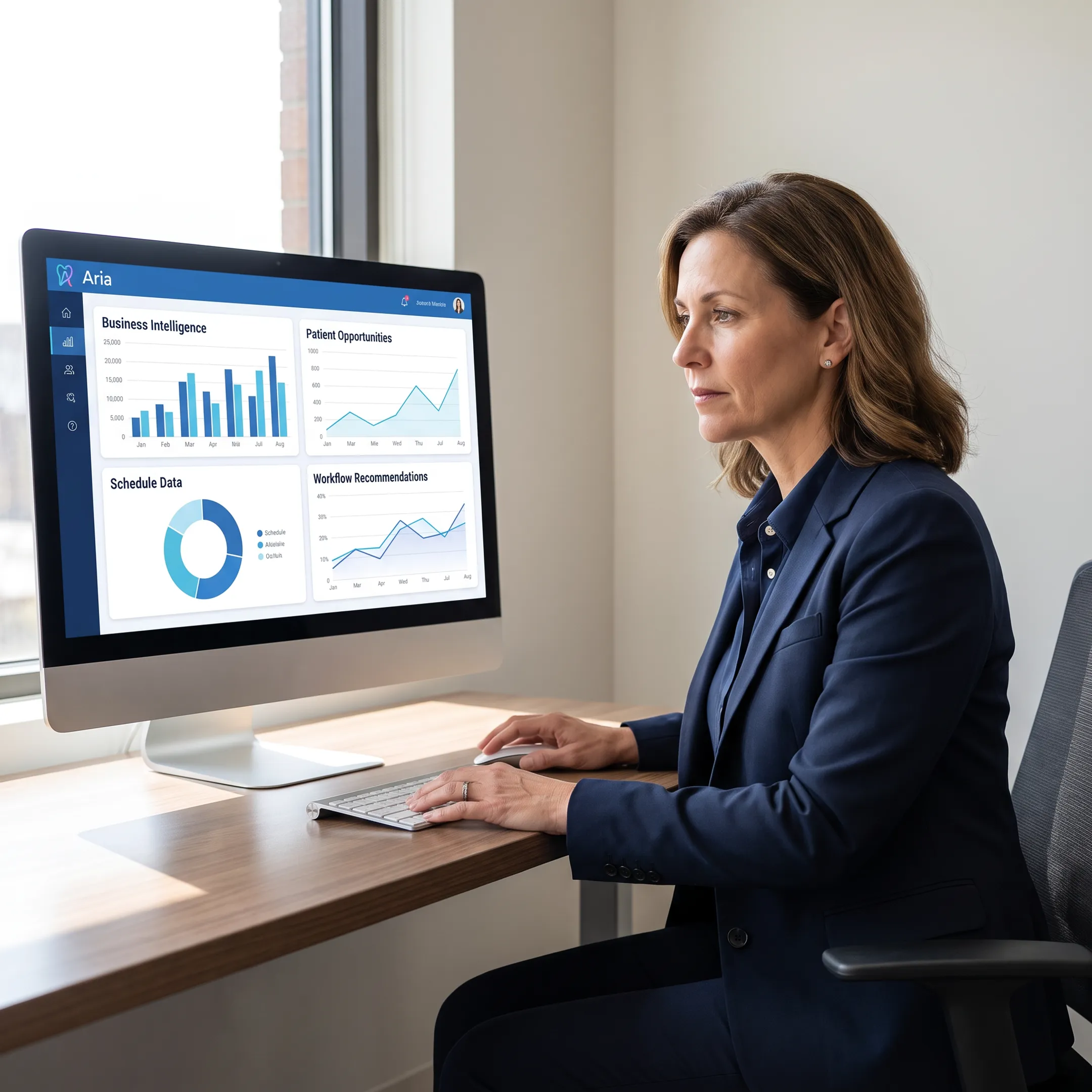 Dental operations leader using connected intelligence insights to guide practice decisions