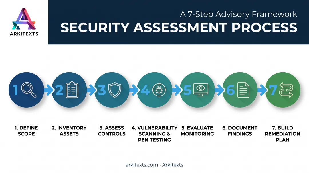 7-step network security audit process from scoping to remediation