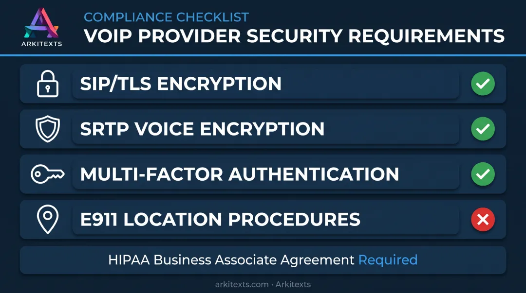 VoIP security checklist covering encryption authentication and compliance requirements